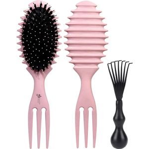 Guardian Beauty Haarborstel - Kruldefiniërende Borstel - Met Haarborstelreiniger - Roze