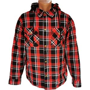 Lumberjack Motorjas Rood/Wit inclusief (uitneembare) protectie. Maat 3XL