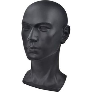 QPFO® Mannequin Hoofd – Piepschuim Hoofd – Lichtgewicht – Geschikt voor Presentatie en Styling – Zwart