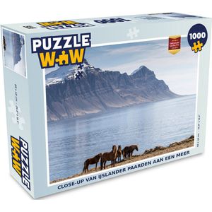 Puzzel Close-up van IJslander paarden aan een meer - Legpuzzel - Puzzel 1000 stukjes volwassenen