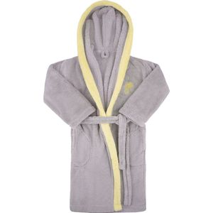 L&L Kinderen Badjas met Capuchon - Wasmachine bestendig - Polyester - LL-JoyKids - Opal/Citroen - 146/152