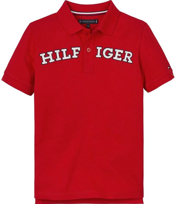 Tommy Hilfiger Kb0kb09102 Korte Mouw Poloshirt Rood 8 Years Jongens