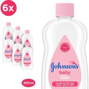 Johnson’s Babyolie, hypoallergeen & dermatologisch getest, pH ideaal voor baby’s fijne huid en klinisch mild bewezen, zonder parabenen, alcohol en ftalaten, 6 x 300 ml