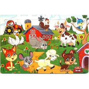 Sustenia - Houten Puzzel - Boerderij dieren - 30 stuks - 3-12 jaar