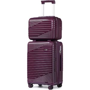 Handbagage Kofferset 2 Stuks Reiskoffer Met Cosmetische Koffer Harde Koffer PC Board Bagage 4 Wielen En Tsa Slot 38L, 55cm