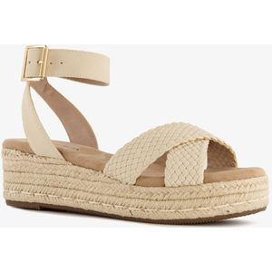 Blue Box dames espadrilles met sleehak wit beige - Maat 36