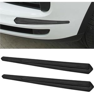 2 stuks anti-botsingsstrips voor bumper - universele voor- en achterbumperbeschermstrips van koolstofvezel (zwart) .