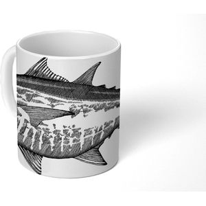 Mok - Koffiemok - Een klassieke illustratie van een vis - Mokken - 350 ML - Beker - Koffiemokken - Theemok