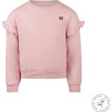 Koko Noko - Bio Cotton - Sweater met ronde hals en dropped shoulder met roesjes - Dusty pink - Maat 92