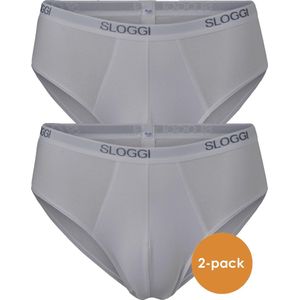 Sloggi Men Basic Midi - heren slips (2-pack) - grijs - Maat: XL
