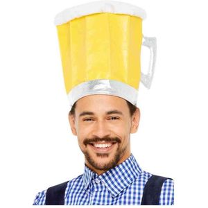 Oktoberfest Bier hoed oktoberfest / bier festival - hoofddeksel bierpul geel voor volwassenen