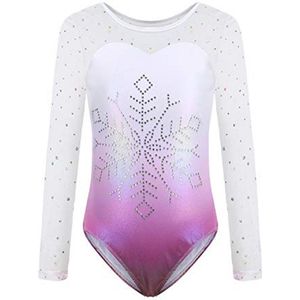 Meisjes Gymnastiekpak met Lange Mouwen - Roze Turnpakje voor Dans en Gym