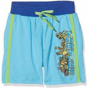 Teenage Mutant Ninjae Turtles - Leonardo, Donatello, Raphael & Michelangelo - Bermuda Shorts - Blauw Met Groene Strepen - 98 cm - 3 jaar