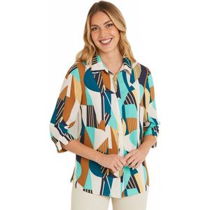 Lange rechte blouse met grafische print