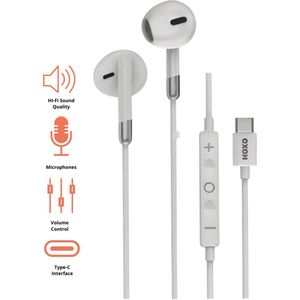 Bedrade Oordopjes met USB C Aansluiting - 1.2 Meter Oortjes met Draad en Microfoon - Extra Bass - Super Comfortabel - Sport Oortjes - HiFi Sound