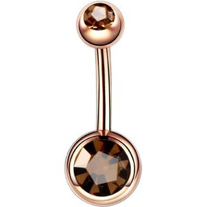 Navel Piercing - Rose Goud Met Steentjes