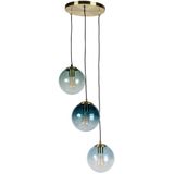 QAZQA pallon - Art Deco Hanglamp - 3 lichts - Ø 450 mm - Messing - Woonkamer | Slaapkamer