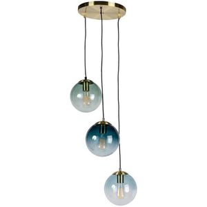 QAZQA pallon - Art Deco Hanglamp - 3 lichts - Ø 450 mm - Messing - Woonkamer | Slaapkamer