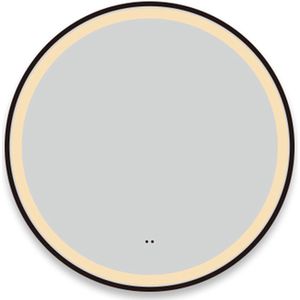 Saniclass Lonato badkamerspiegel – Spiegel – Met verlichting – 80cm – Mat zwart