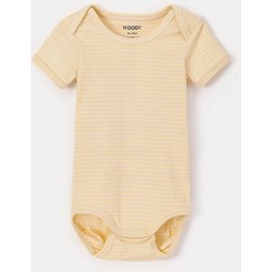 Woody - My First Woody - Gele romper van katoen - gestreept - 12 maand