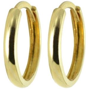 Silventi 9NBSAM-G190338 Gouden Oorringen - Dames - Glad - Scharnier - 20 x 2,3 mm - 14 Karaat - Goud