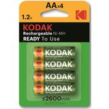 Kodak rechargeable pre-charged Ni-MH 2600mAh 4 pack