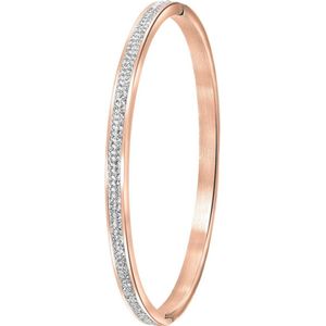 Guess Dames Guess stalen roseplated bangle armband kristal - Staal - Armband - Cadeau voor vrouwen - Stijlvol - Rosékleurig