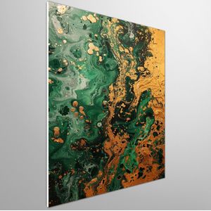 Goud en groen | Gouden pracht en groene pracht: een harmonie van kleuren | Kunst - 100x150 centimeter op Forex | Foto op Forex