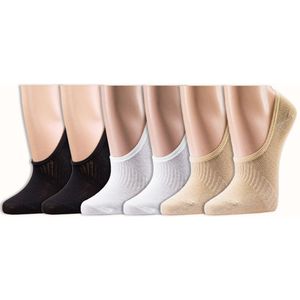 Bamboe Footies | no show sokjes | voor dames en heren | 3 kleuren | per 6 paar | maten 35 tot en met 46