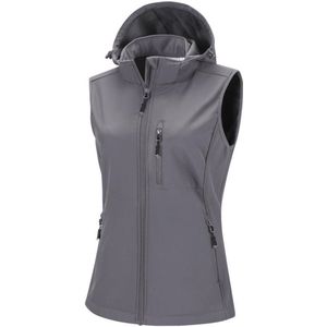 Dames Softshellvest met Afneembare Capuchon - Waterdicht en Winddicht Sportvest