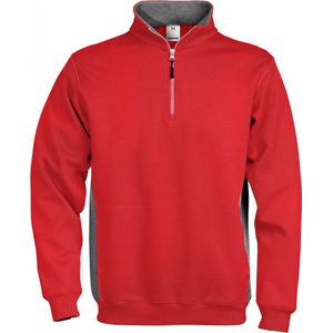 Fristads Sweatshirt Met Korte Ritssluiting 1705 Df - Rood - XL