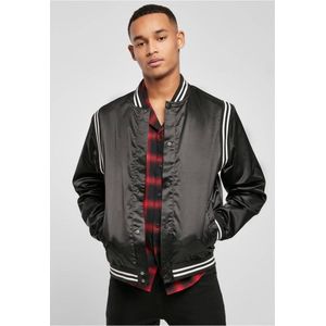 Urban Classics - Satin Varsity jacket - L - Zwart