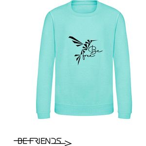 Be Friends Sweater - Be free Vogel - Vrouwen - Mint groen - Maat S