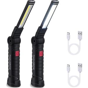 Oplaadbare COB werklamp met magnetische basis 360 ° draaibaar - 5 modi voor garage camping werkplaats en noodgevallen