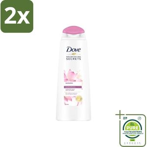 Dove Nourishing Secrets - Shampoo - Roze lotus & Rijstwater - 250 ml - Voordeelverpakking - 2 stuks - Glans Shampoo - Dove Shampoo