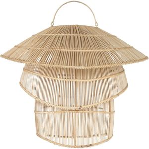 Hanglampen - lamp Japan - natuurlijk rotan - lamp eettafel - 65x70 - lamp eetkamer - incl. zwart armatuur