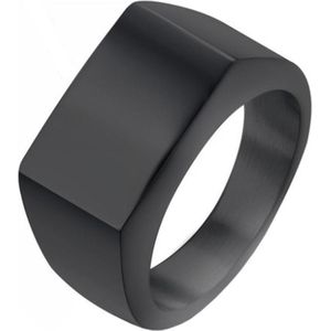 Zwarte zegelring Edelstaal van Mendes Jewelry-21.5mm
