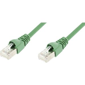 Telegärtner L00004A0055 RJ45 Netwerkkabel, patchkabel CAT 6A S/FTP 7.50 m Groen Vlambestendig, Snagless, Vlambestendig,