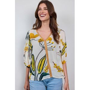 DIDI Dames Blouse Sunset in Offwhite with Sunshine print maat 40