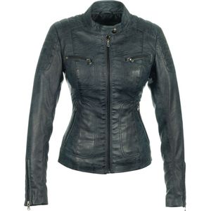Versano Miami Leren Dames Bikerjack Dames Jas XS - Blauw