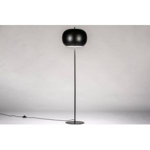 Retro Vloerlamp / Mushroom Lamp In Een Mat Zwarte Kleu - Geschikt Voor Led Verlichting.