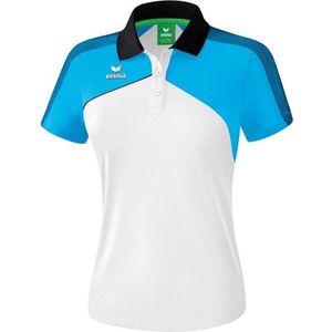 Erima Premium One 2.0 Polo Dames - Wit / Lichtblauw - maat 38 - 1111812