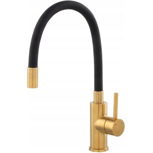 Ferro - Zumba - Keukenkraan - Mat Zwart met Gouden Accent - Ééngreepskraan