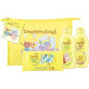 Zwitsal Beestenboel gevulde Toilettas met Zwitsal Anti Klit Shampoo + Zwitsal Zeepvrije Wasgel + Zwitsal Babydoekjes Sensitive ** Zwitsal Cadeau **