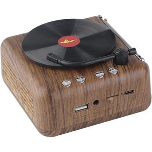 Mini Retro Turntable Speaker - Draadloze Hoge Definitie Subwoofer - Stem Box - Platenspelers en Accessoires