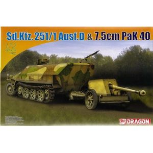 1:72 Dragon 7369 Sd.Kfz.251/1 Ausf.D & 7.5cm PaK 40 Plastic Modelbouwpakket