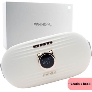 FAN HOME Luxe Menstruatie Warmteband met Tril Technologie voor Pijnverlichting - LED Display - 3 Temperatuurstanden - 3 Massagestanden - Menstruatieband - Elektrische Kruik - Menstruatiepijn - Massage Onderrug - Massagekussen - Rugmassage - Wit