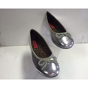 Ballerina Zilverkleur met strik maat 36 (valt als maat 35)