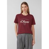 s.Oliver - Shirt - Lichtbeige / Karmijnrood - T-shirt