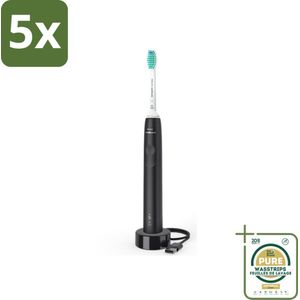5 x Philips Sonicare - Elektrische Tandenborstel - Power Series 3100 Zwart - HX3671/14 - Grootverpakking - Elektrische Tandenborstel - Sonische Tandenborstel - Tandenborstel Met Sensor - Tandenborstel Met Timer - Tandenborstel Met Druksensor
